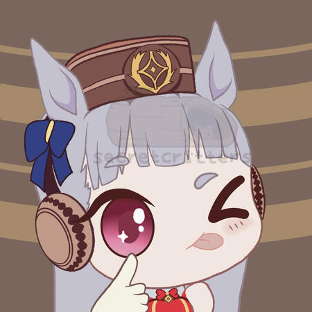 Chibi style artwork of 'Goldship' from franchise 'Umamusume: Pretty Derby'