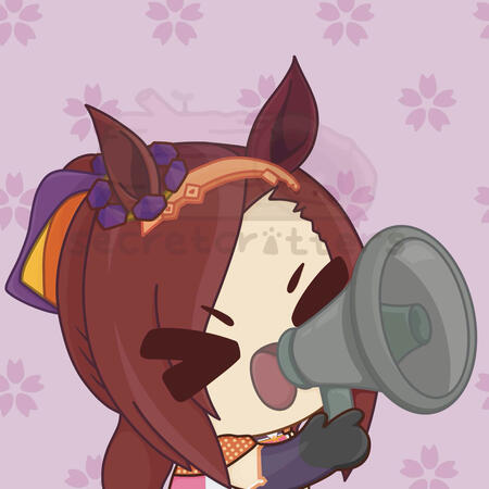 Chibi style artwork of 'Sakura Bakushin O' from franchise 'Umamusume: Pretty Derby'