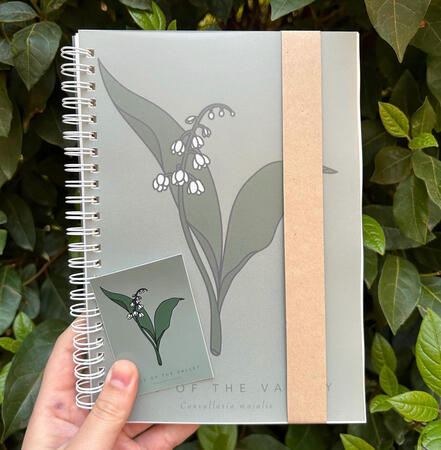 Lily of the Valley Reusable Sticker Book A previous print of a 'Lily of the Valley' design on a reusable sticker book.